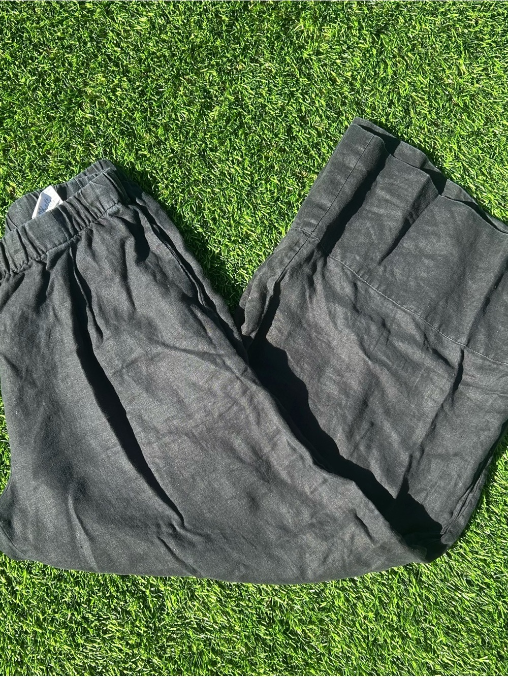 Zara women’s Black Linen Drawstring Pants